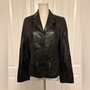I.E., Women’s Minimalist Black Leather Jacket, Size M, GUC